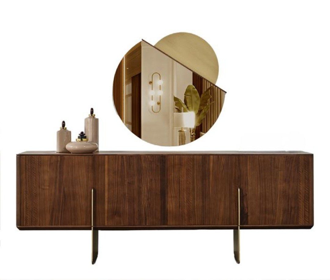 Xlmoebel Kommode Braune Anrichte mit Spiegel – modernes Design und eleganter Stil (Kommode mit Spiegel, Kommode mit Spiegel), Hergestellt in Europa