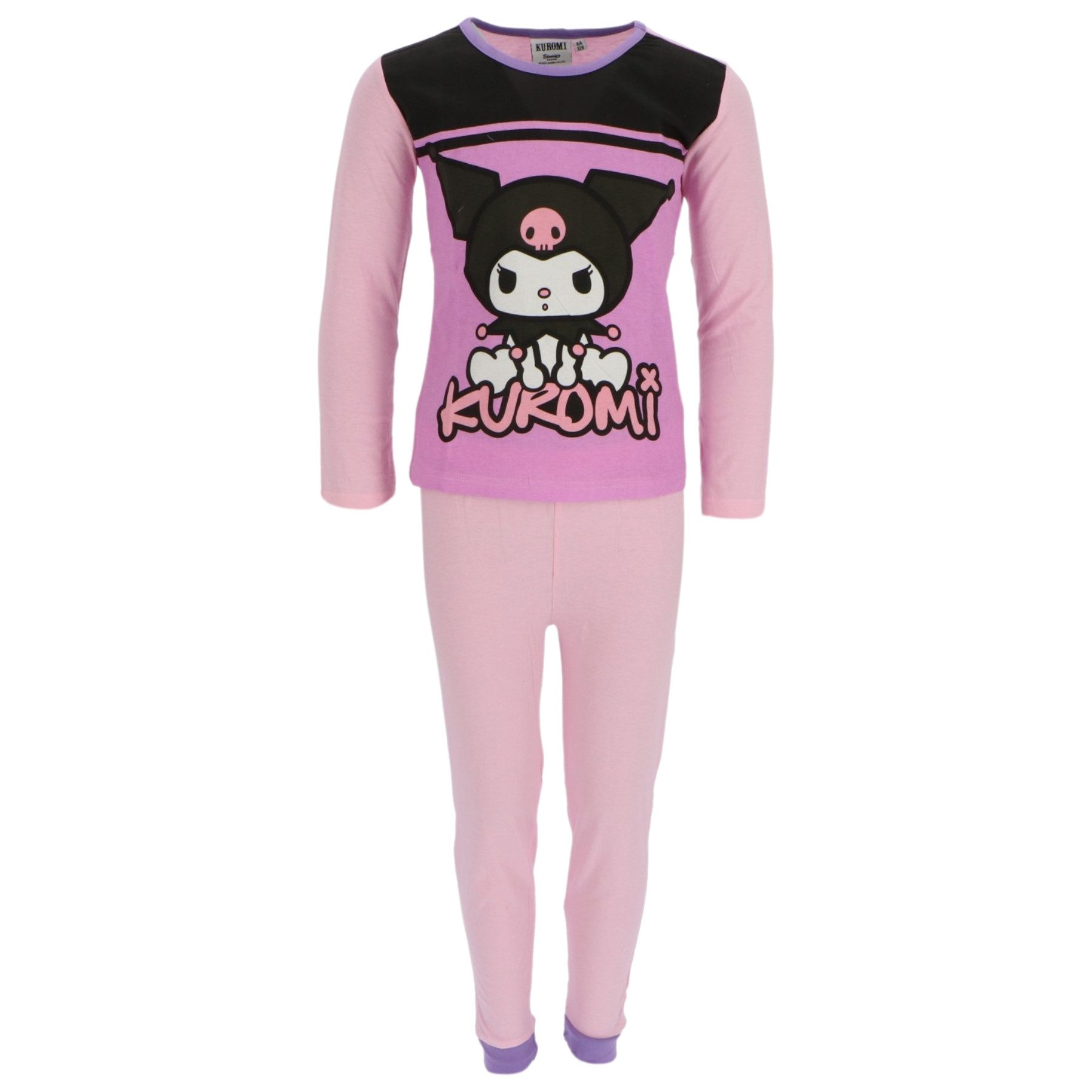 Hello Kitty Pyjama Kuromi Kinder Pyjama Schlafanzug Langarm Zweiteiler aus Baumwolle (2 tlg)