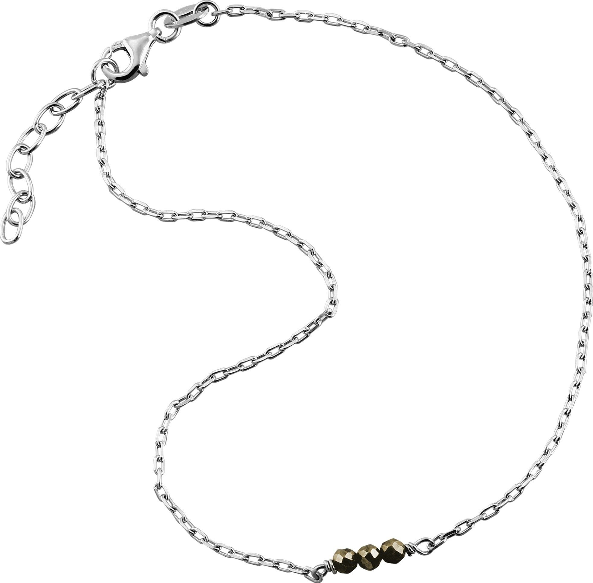 SilberDream Fußkette mit Anhänger SilberDream Perlen Fußkette Damen grau, Damen Fußkette Perlen aus 925 Sterling Silber, Farbe: grau, silber
