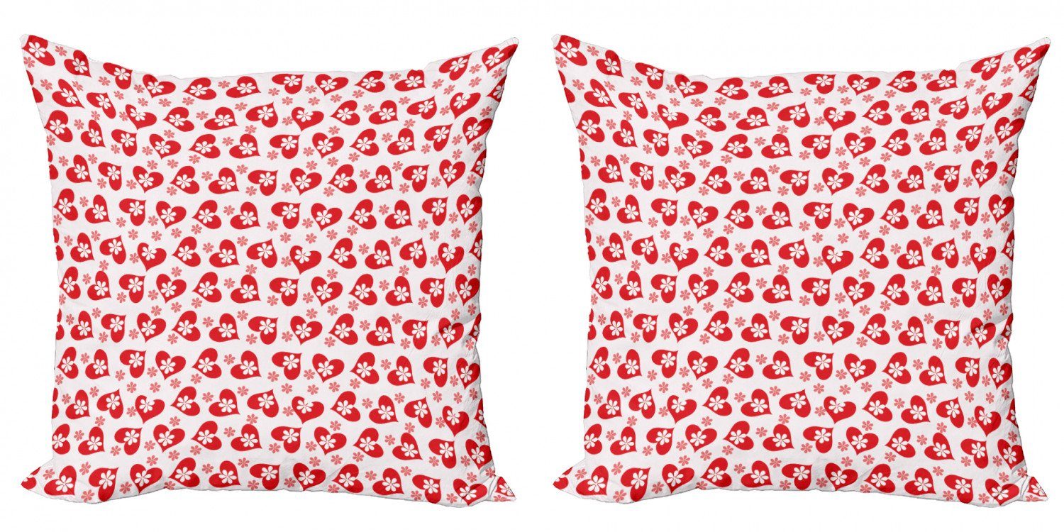 Kissenbezüge Modern Accent Doppelseitiger Valentines Digitaldruck, (2 Valentinstag Stück), Abakuhaus Blumen