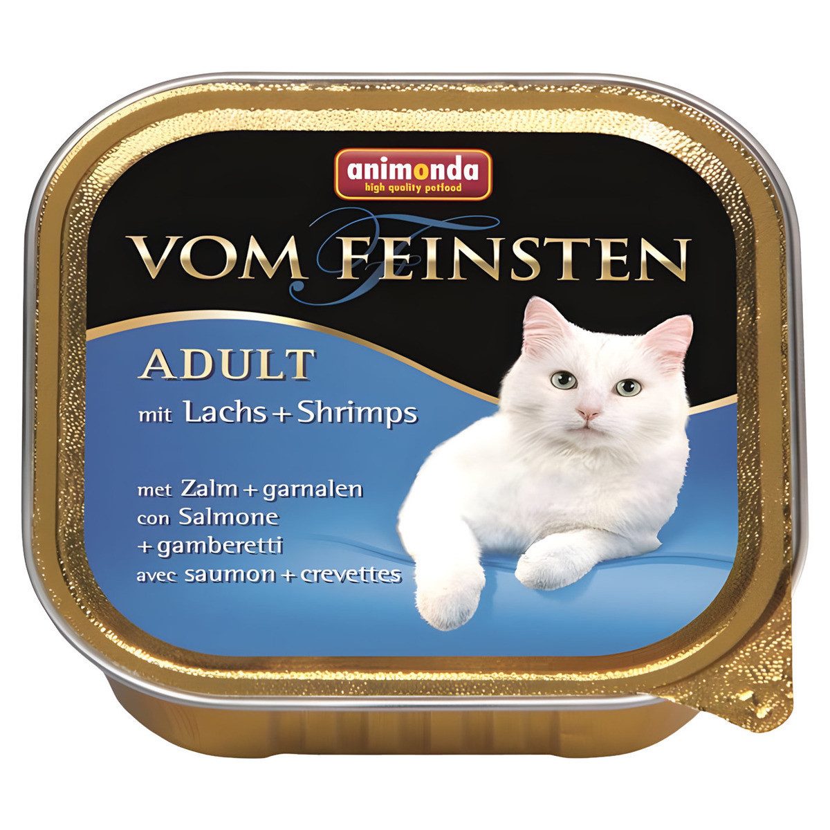 Animonda vom Feinsten Adult mit Lachs + Shrimps 100 g - 32 Stück, Nassfutter für: Katze
