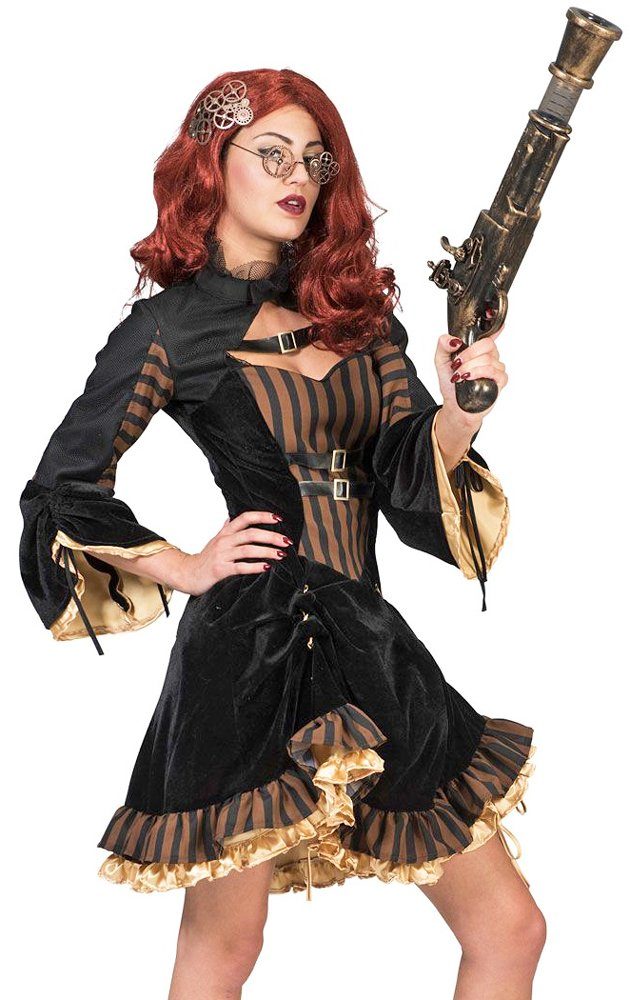 Funny Fashion Kostüm Steampunk Kostüm 'Sally' für Damen - Schwarz Braun