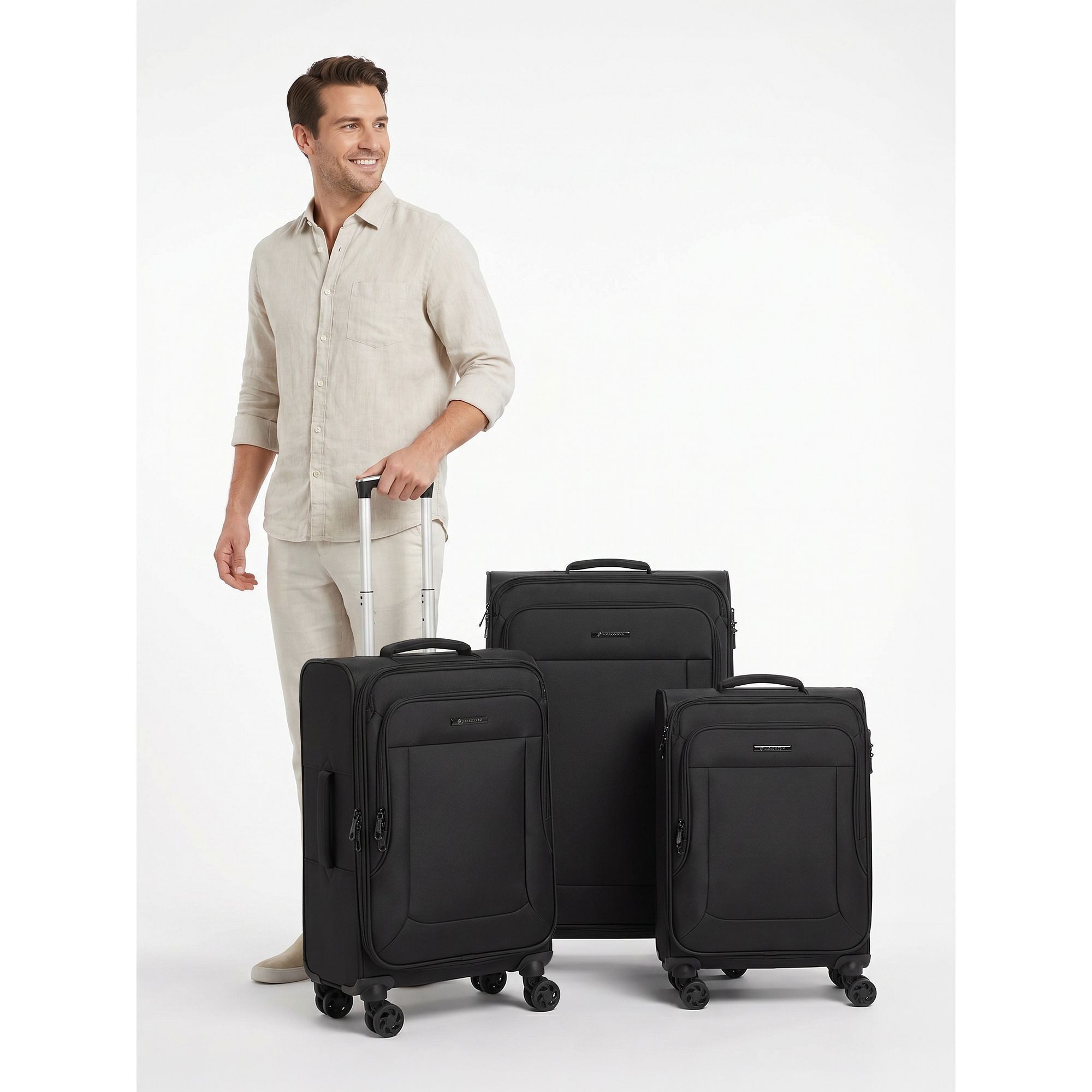 Franky Trolleyset Melbourne 3.0, 4 Rollen, (3-teilig, 3 tlg), Polyester