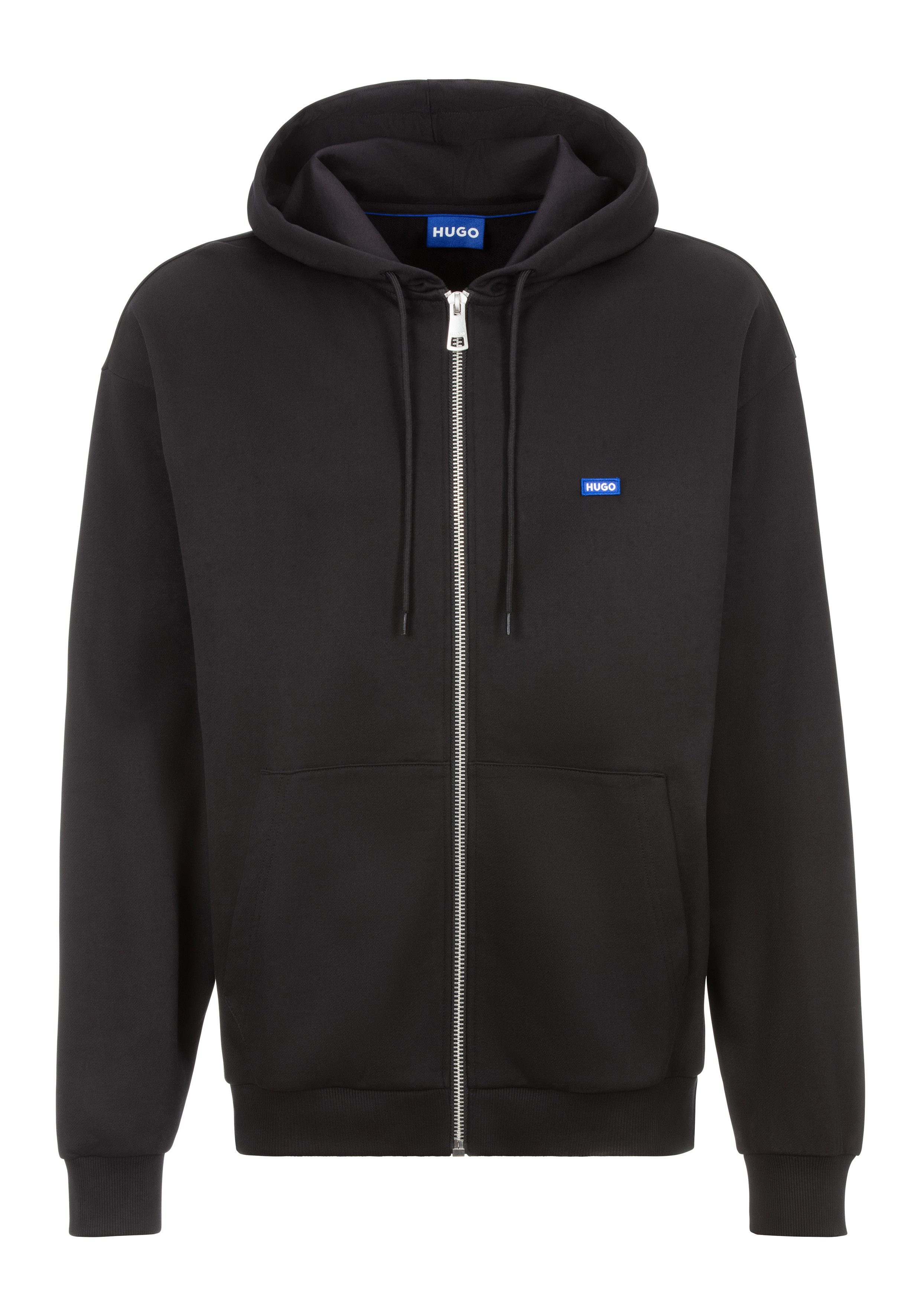 HUGO Blue Kapuzensweatjacke Nadarasi mit Logo-Badge günstig online kaufen