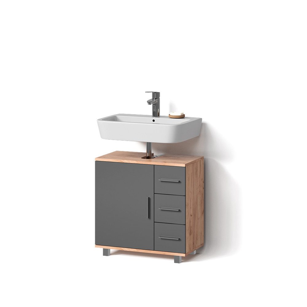 Livinity® Waschbeckenunterschrank Eisak, Goldkraft Eiche, 60 günstig online kaufen