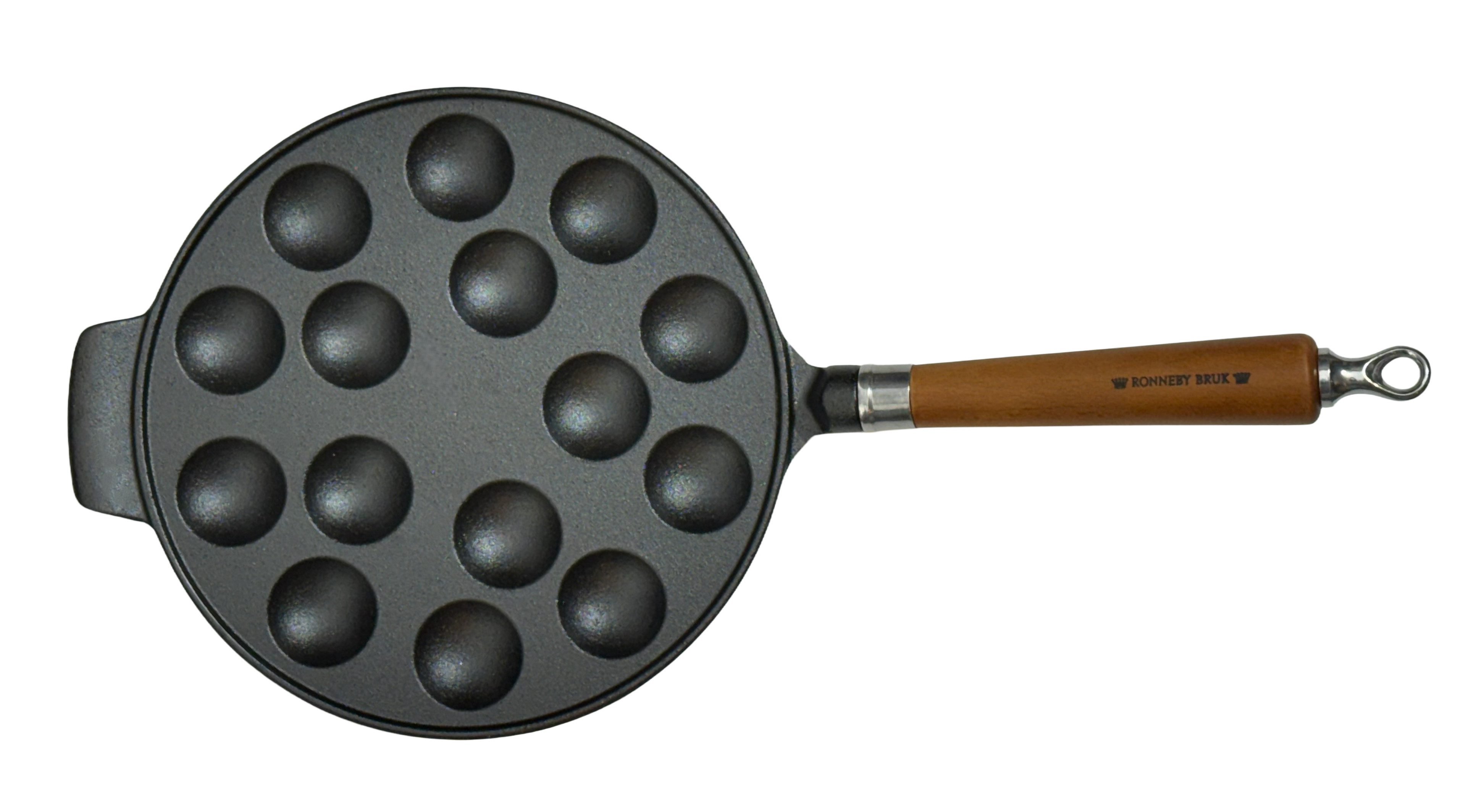 Ronneby Bruk Poffertjespfanne Maestro Poffertjes-Pfanne, Ø 24 cm, mit Holzgriff, Gusseisen (1-tlg)