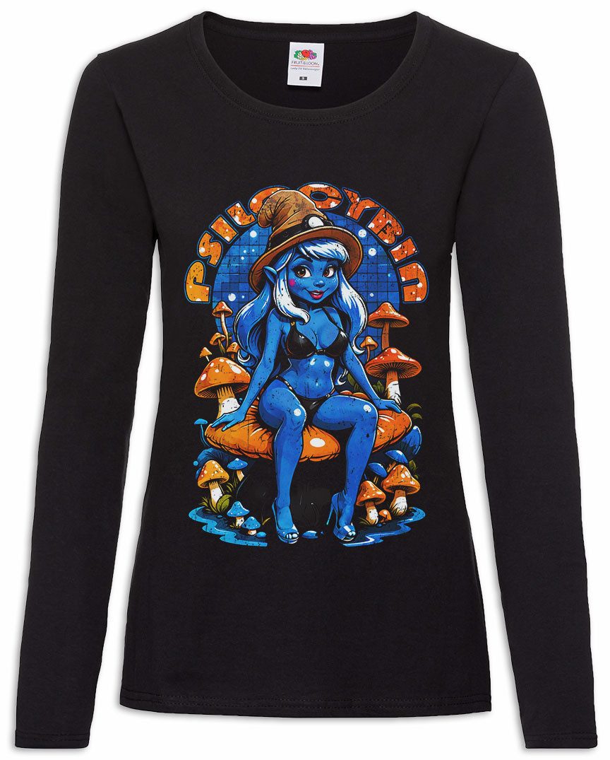 Langarmshirt Shroom Fairy Damen Langarmshirt Pilz Mushroom Pilzsammler Vegan