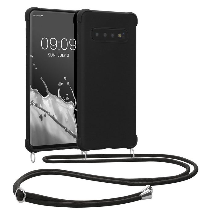kwmobile Handyhülle Hülle für Samsung Galaxy S10 mit Metall Kette zum Umhängen - Silikon Handy Cover Case Schutzhülle