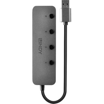 Lindy 4 Port USB 3.0 Hub mit Ein-/Ausschaltern USB-Kabel