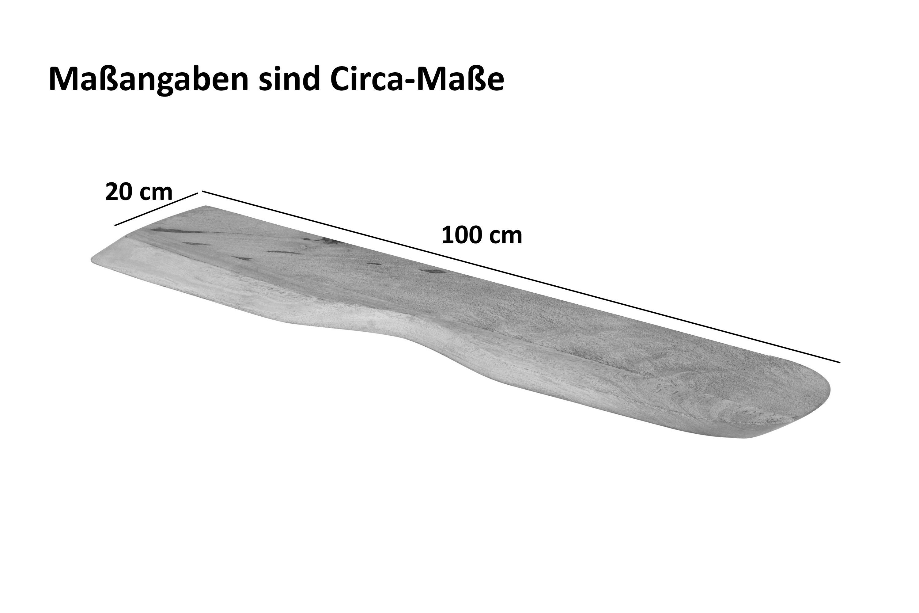 SAM® Wandregal Nomi, massives Mangoholz, Baumkante, günstig online kaufen