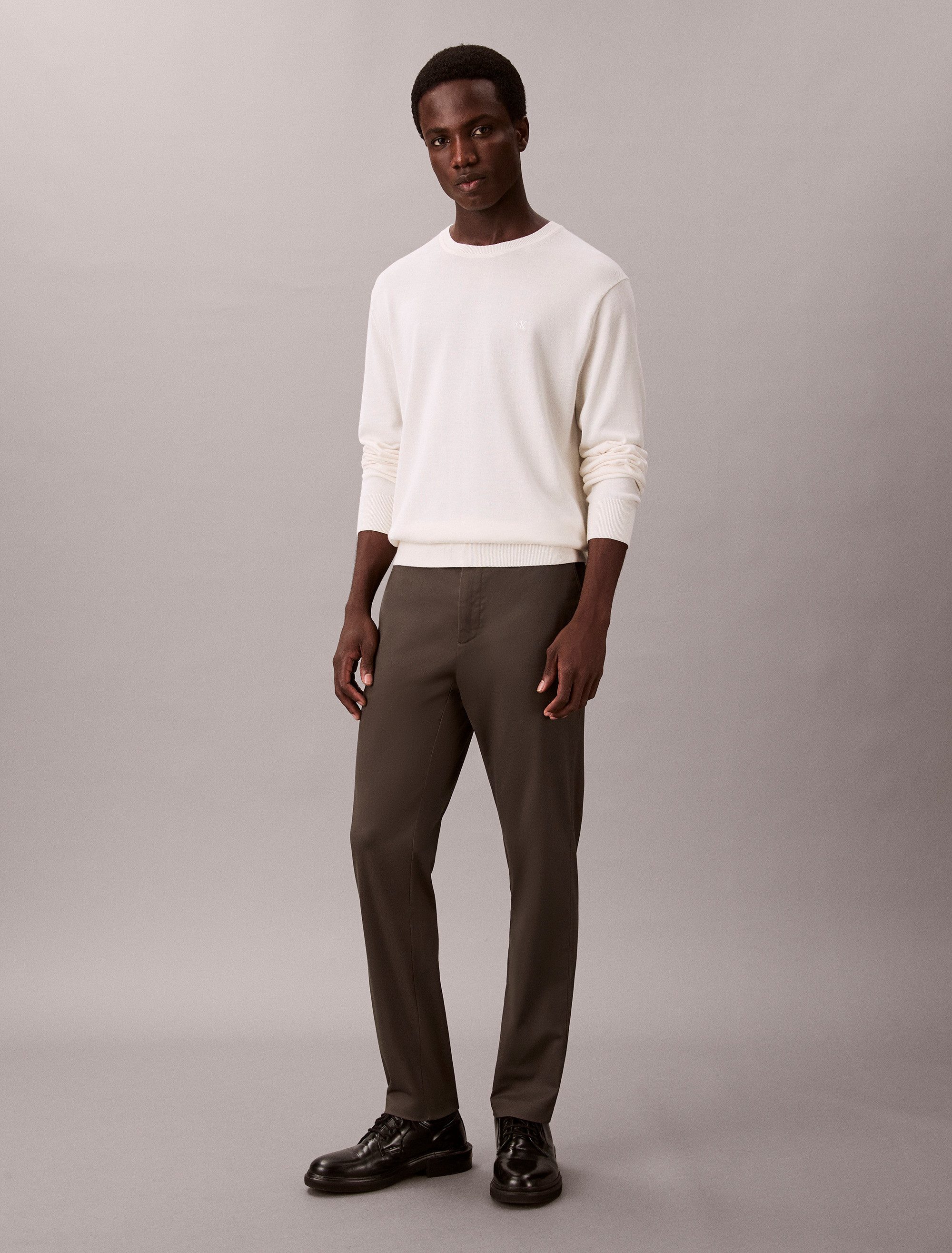 Calvin Klein Stoffhose SLIM TAPERED SATEEN CHINO TROUSE slim fit