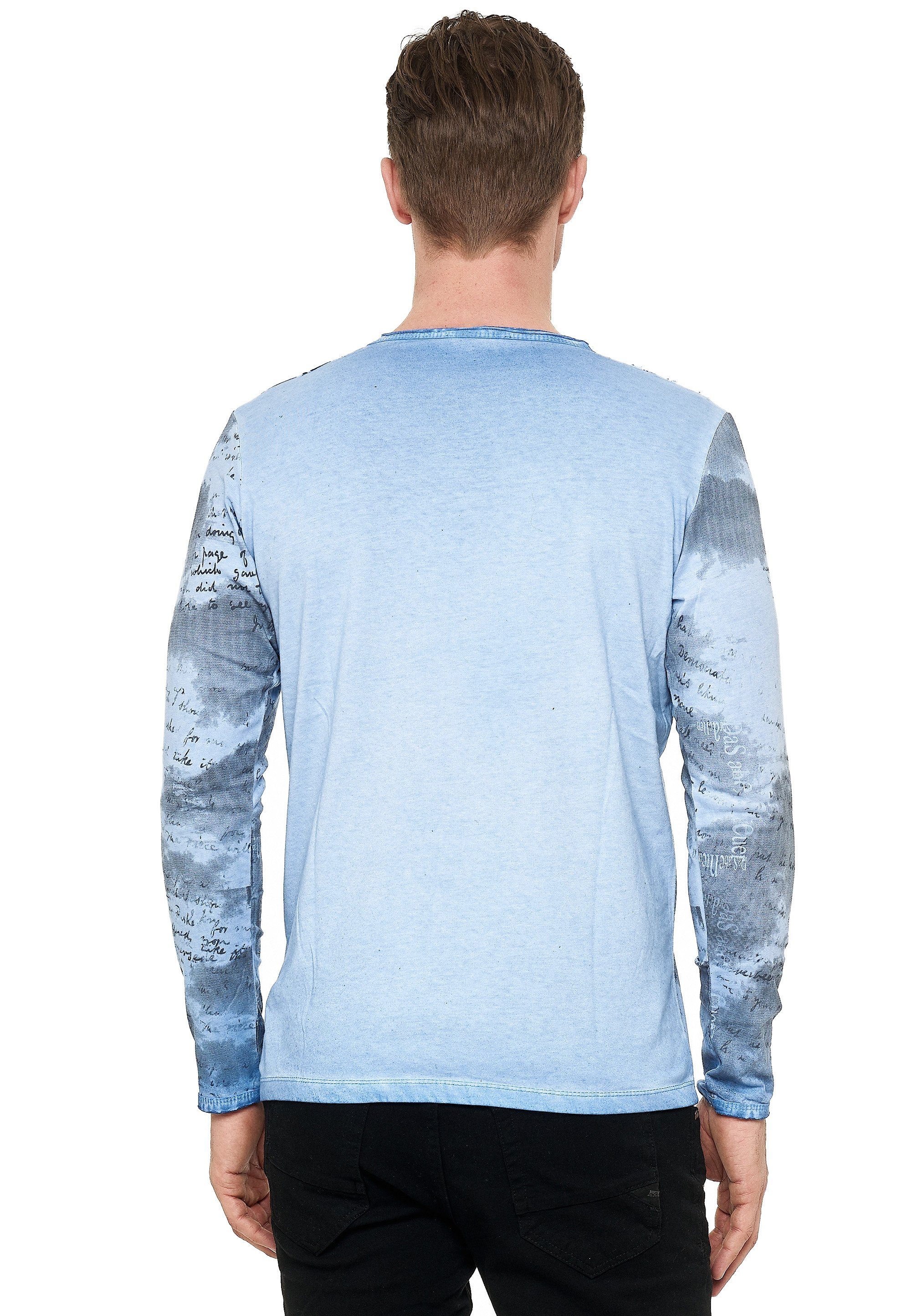 Batik-Print blau Neal Rusty mit Langarmshirt