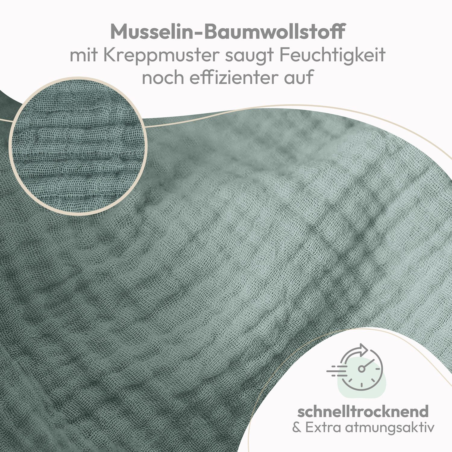 Laleni Spucktuch Spucktücher Baby aus Reiner Baumwolle in 70x70, (5-tlg), OEKO-TEX Zertifizierte Mulltücher