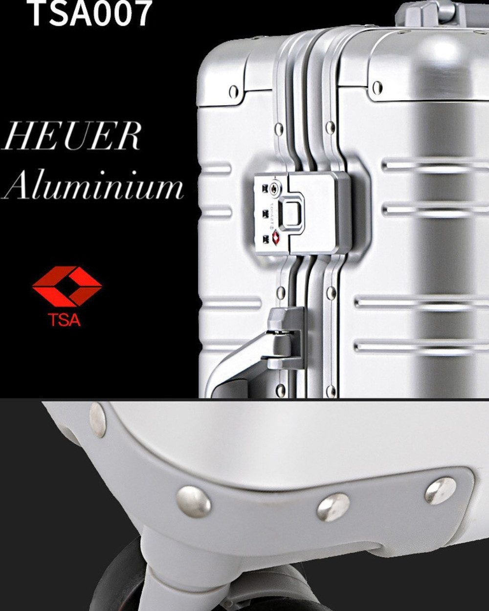 Heuer H Koffer Aluminium Line Premium 20/24/28 Zoll, TSA-Schlösser, Aluminium, Leicht, Robust