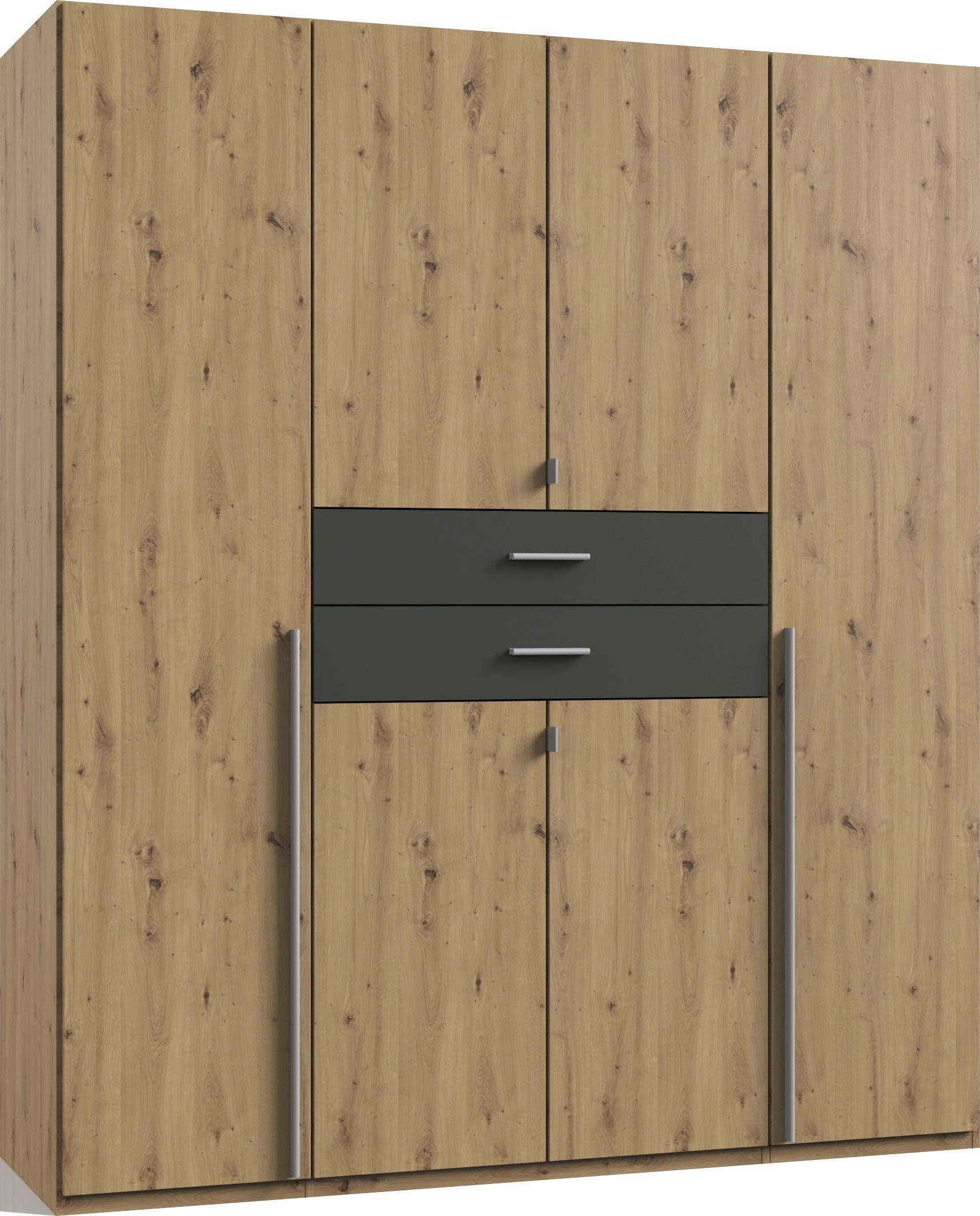 Kleiderschrank mit Schubladen 180 cm breit DENVER braun günstig online kaufen
