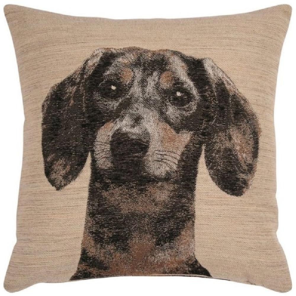 PAD Kissenhülle Kissenhülle Puppies Hund Dackel Sand (45x45cm) günstig online kaufen