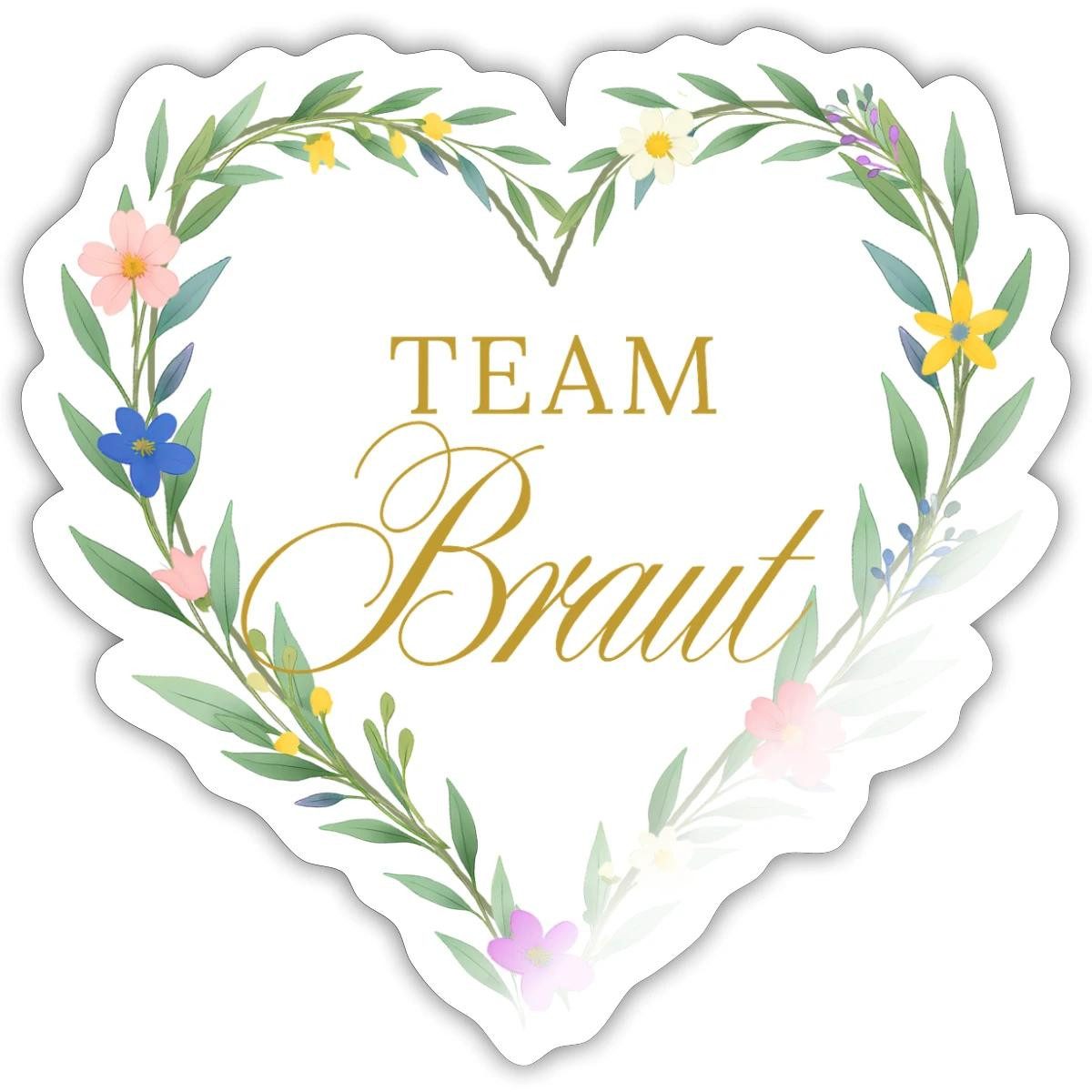 Spreadshirt Aufkleber JGA, Team Braut Sticker Aufkleber