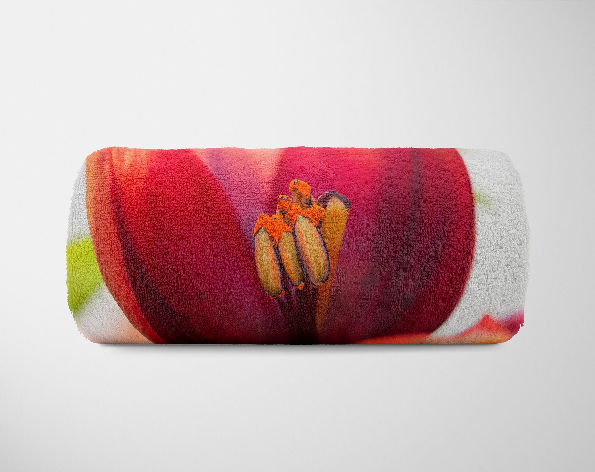 Sinus Art Kuscheldecke (1-St), mit Strandhandtuch Handtuch Baumwolle-Polyester-Mix Bl, Blume Exotische Saunatuch Fotomotiv Handtücher Handtuch