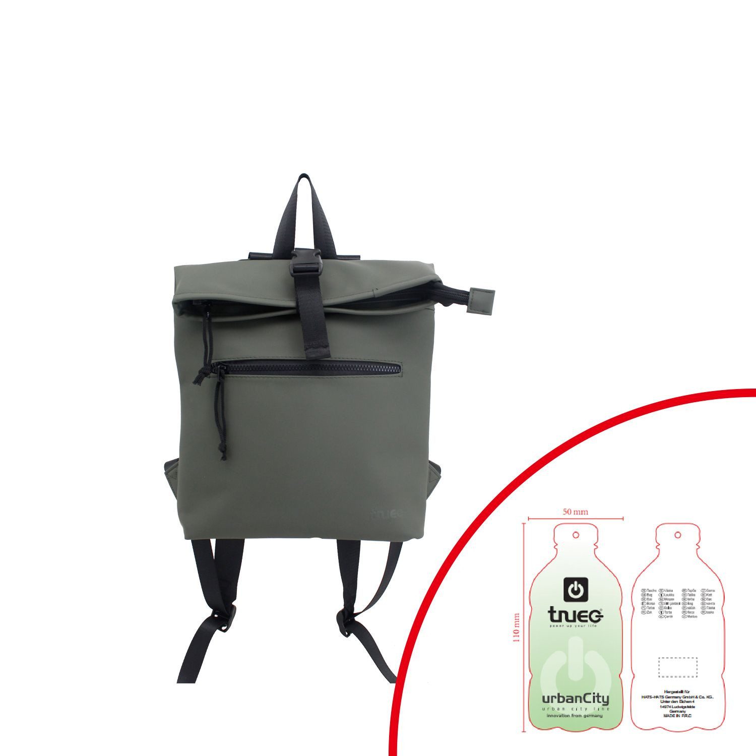 Freizeitrucksack TheTrueC Rucksack Urban Line - Nele grün
