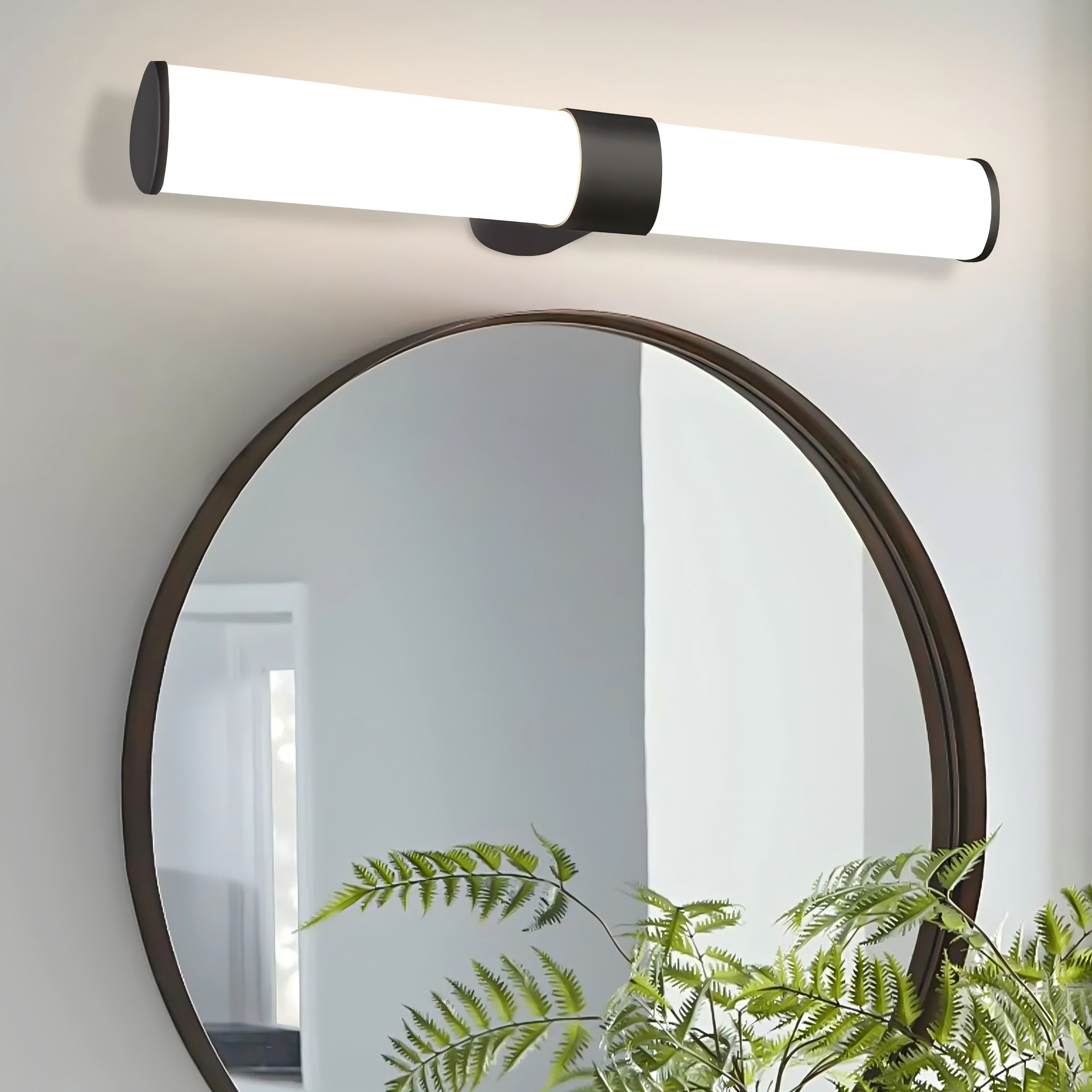 ZMH LED Spiegelleuchte 8W 40CM Schwarz für Schminktisch Schlafzimmer, Augenschutz Design, LED fest integriert, 4000K, Modern Neutralweiß Langlebige Materialien Wandleuchte