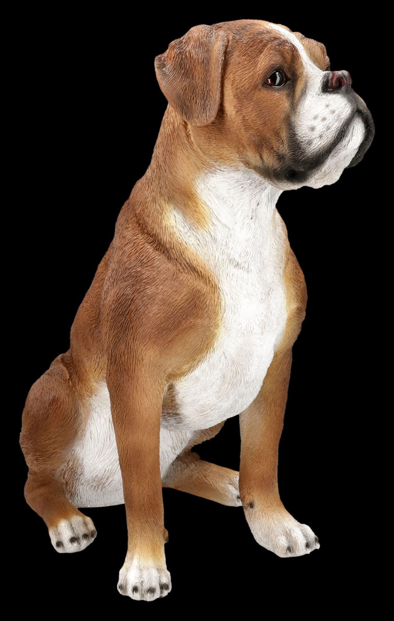 Figuren Shop GmbH Tierfigur Boxer Statue – Hundefigur Sammlerfigur realistisch Hund Deko 46 cm