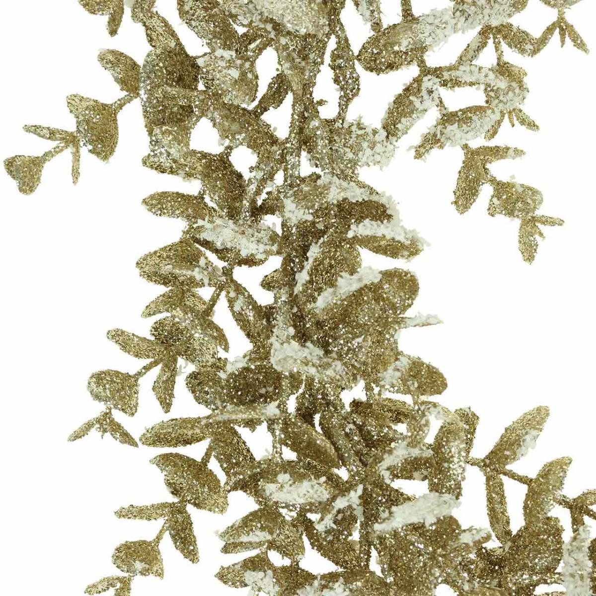 Florists Products Dekokranz Glitzernder Eukalyptus Dekokranz Golden Beschneit 36cm -