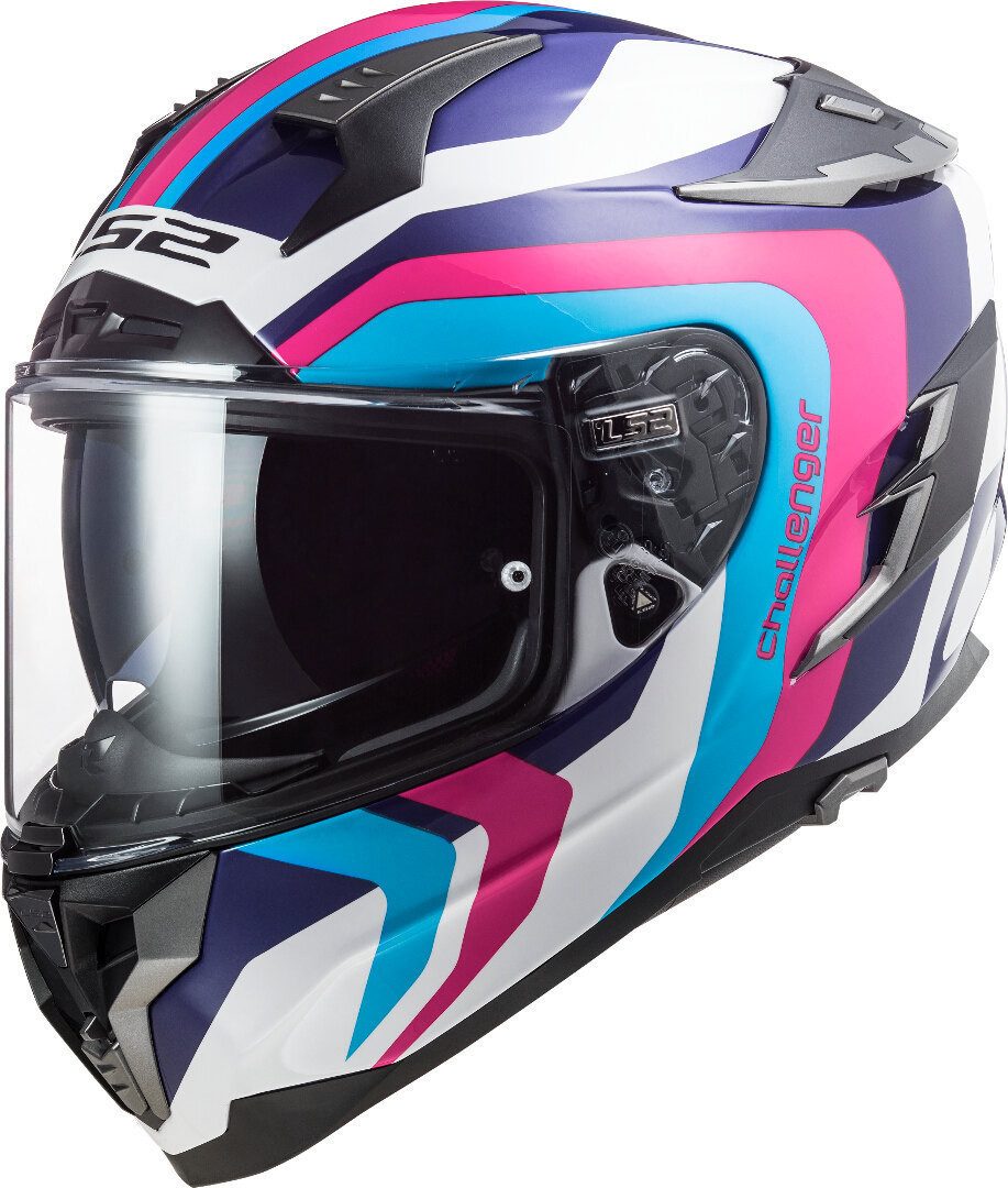 LS2 Motorradhelm FF327 Challenger Galactic Helm, Notfallsystem-polsterung (eqrs),integriertes Sonnenvisier