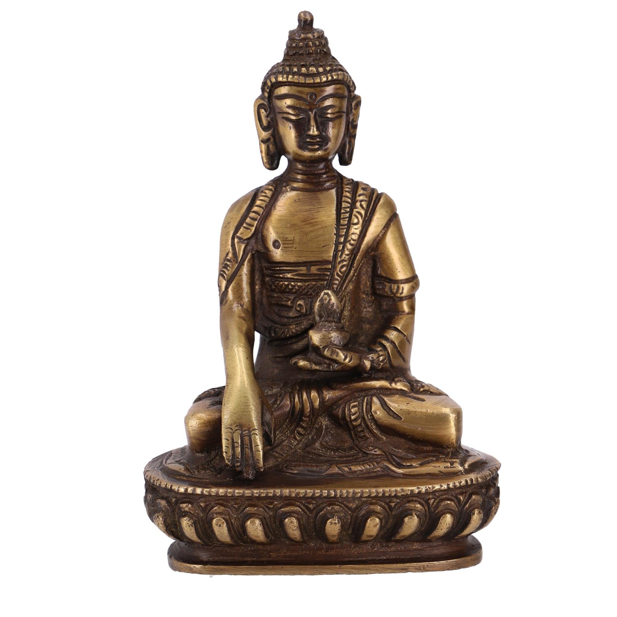 Buddhafigur Buddha Statue aus Messing Bhumisparsa Mudra 14..