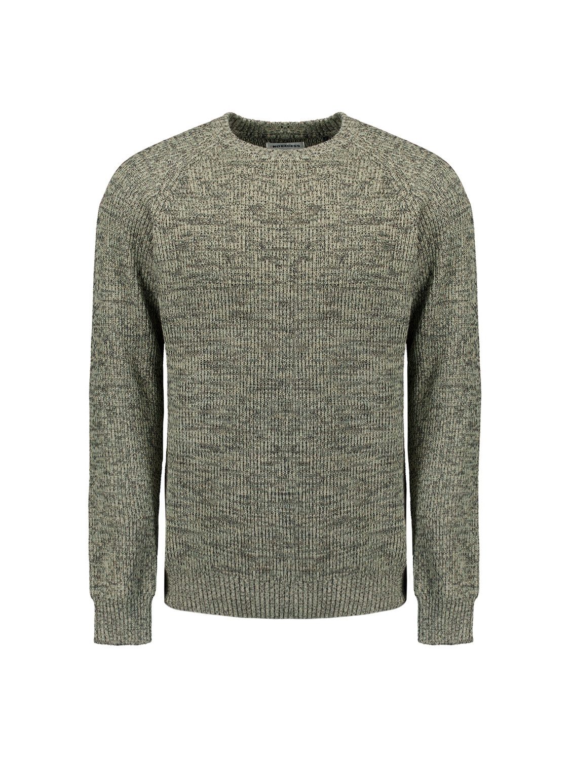 Strickpullover - Strickpullover mit dreifarbigem Rippenmuster im Regular Fit