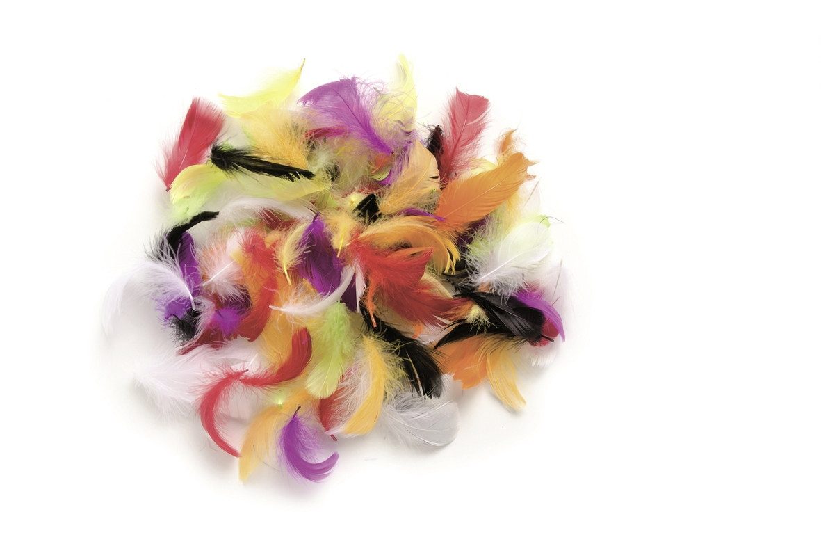 Glorex Bastelnaturmaterial Glorex Deco-Federn multicolor ca. 30 Stück