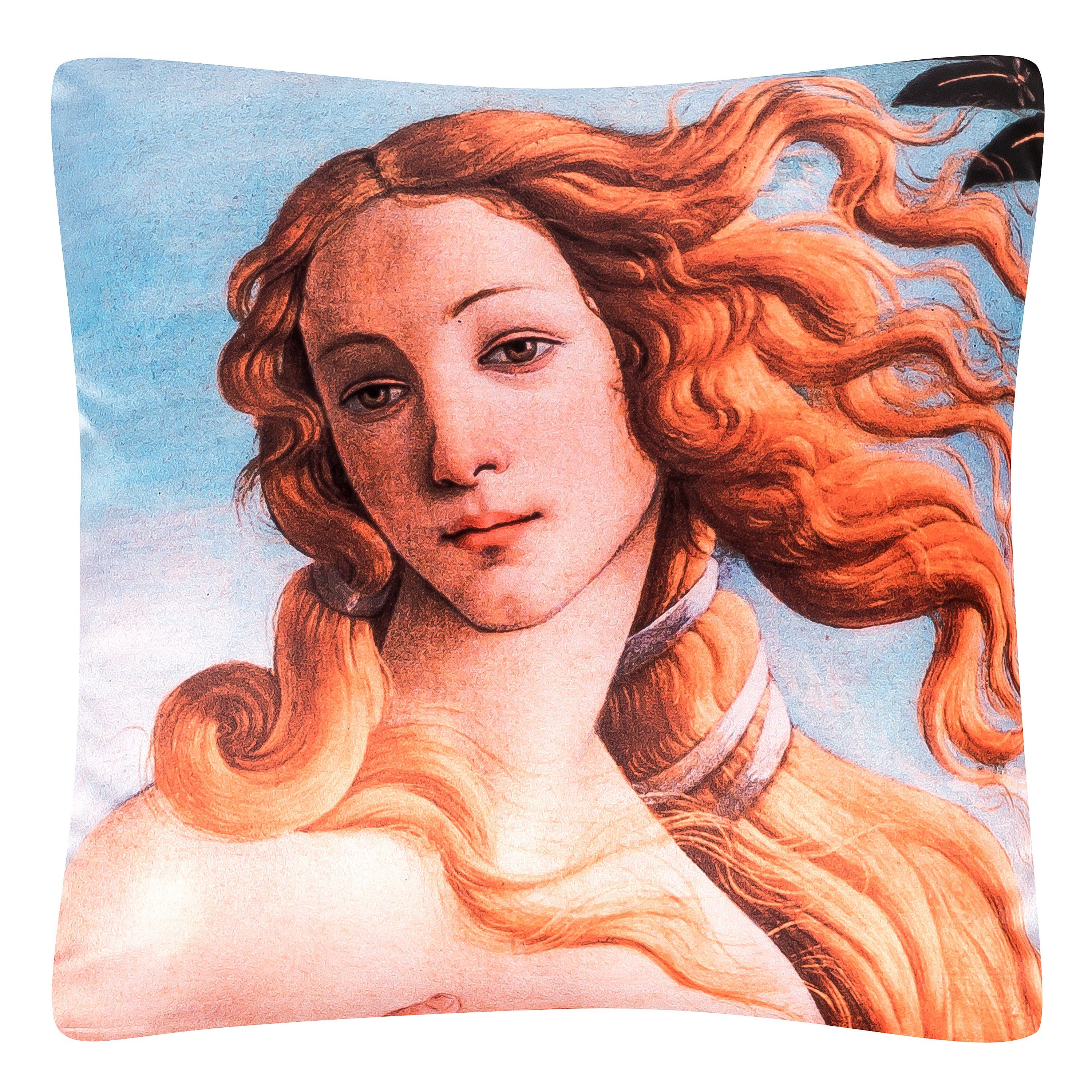 von Lilienfeld Dekokissen VON LILIENFELD Kissen Kunst Motiv Botticelli Geburt der Venus Dekokissen 40 x 40 cm Sofakissen Deko Haus Wohnzimmer Kissenbezug mit Füllung beidseitig Bedruckt, beidseitig bedruckt