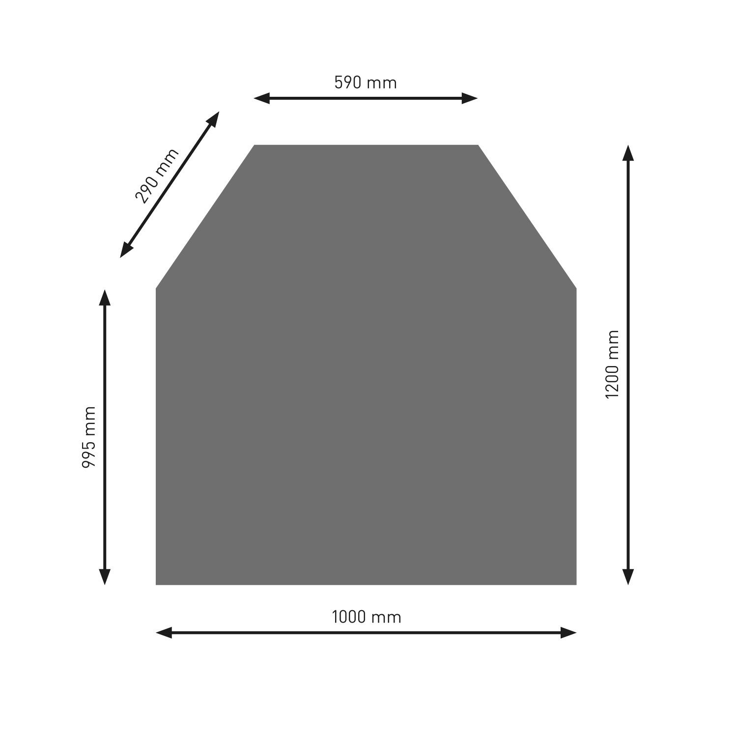 Raik Bodenschutzplatte Raik Bodenplatte B2 6-Eck gussgrau pulverbeschichtet 1200 x 1000 mm
