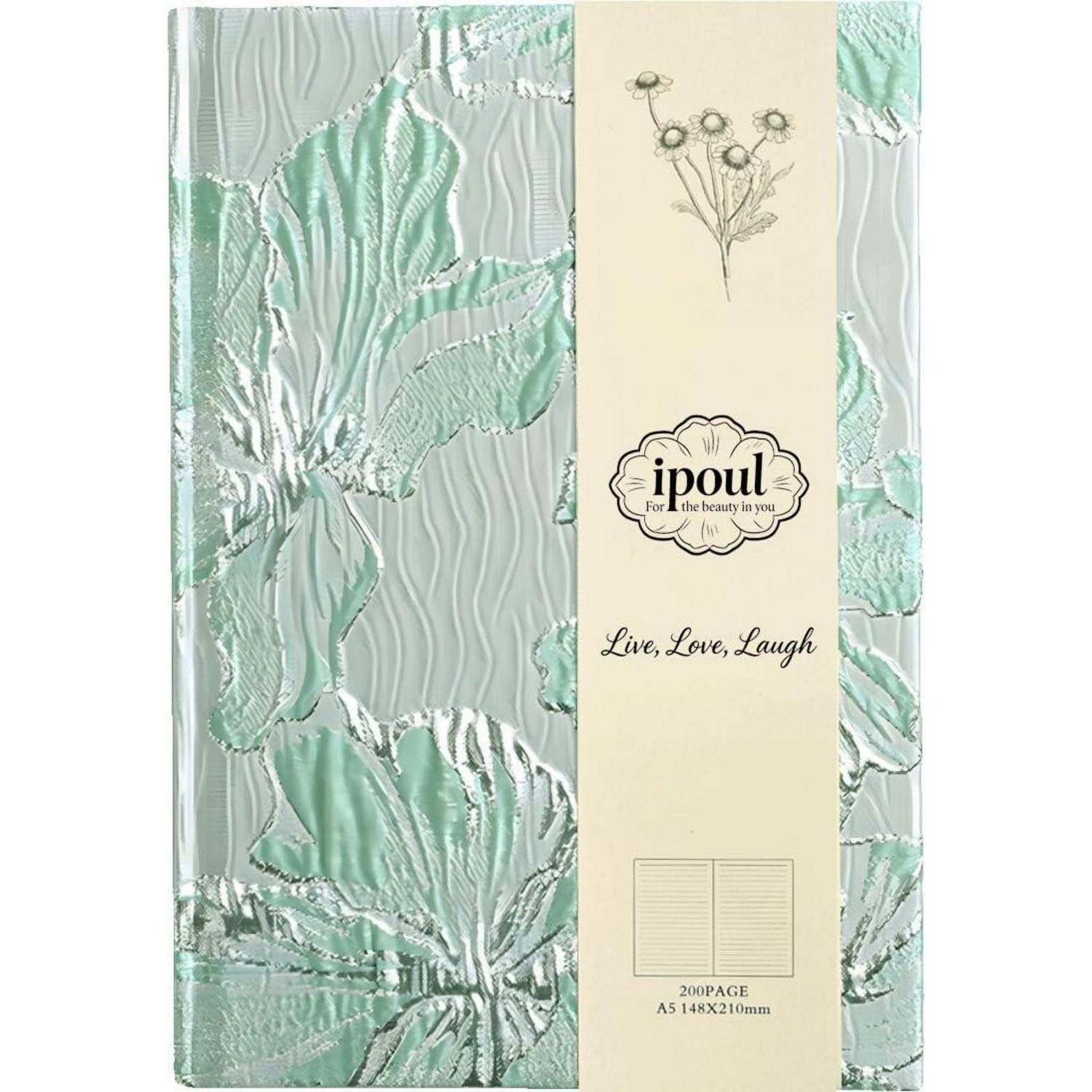 LuxusKollektion Notizbuch Notizbuch A5 Hardcover Lay Flat Grün Lily