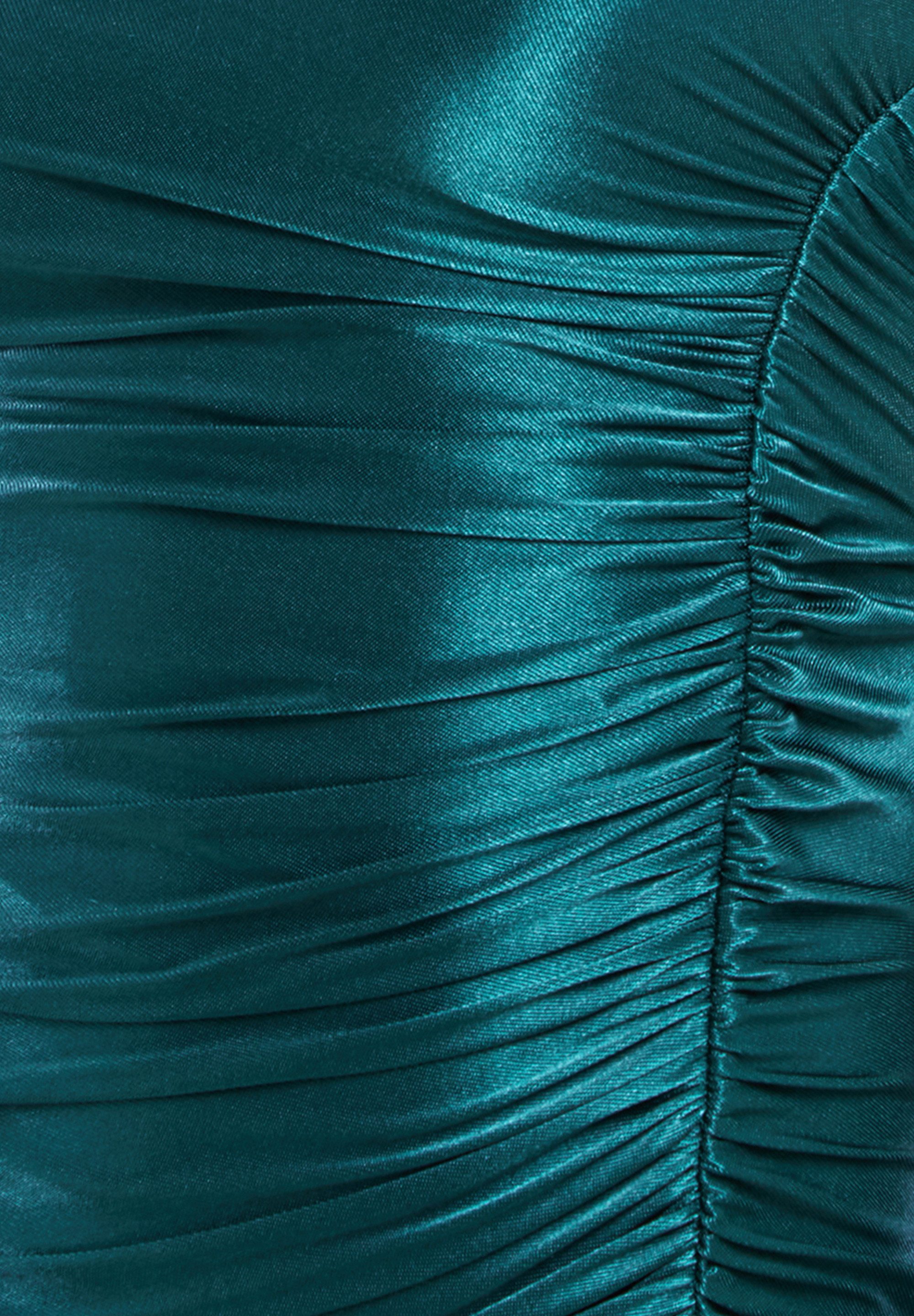 Goddiva Maxikleid Slinky Satin One Shoulder Split Maxi Dress langes Kleid