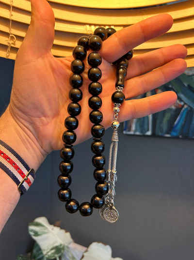 TesbihBid Kettenanhänger Schwarz Faturan (Faturan Bakalite Tasbih Namaz Tasbeeh Amber Sandalous, 33-tlg, Special, Misbaha Tesbih Tasbih Tasbeeh subha islam 33)