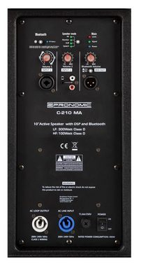Pronomic C-210 MA - Aktive 2-Wege Bi-Amp Box Lautsprecher (Bluetooth, 200 W, mit 2 Kanälen - 10 zoll Woofer und DSP-Presets)