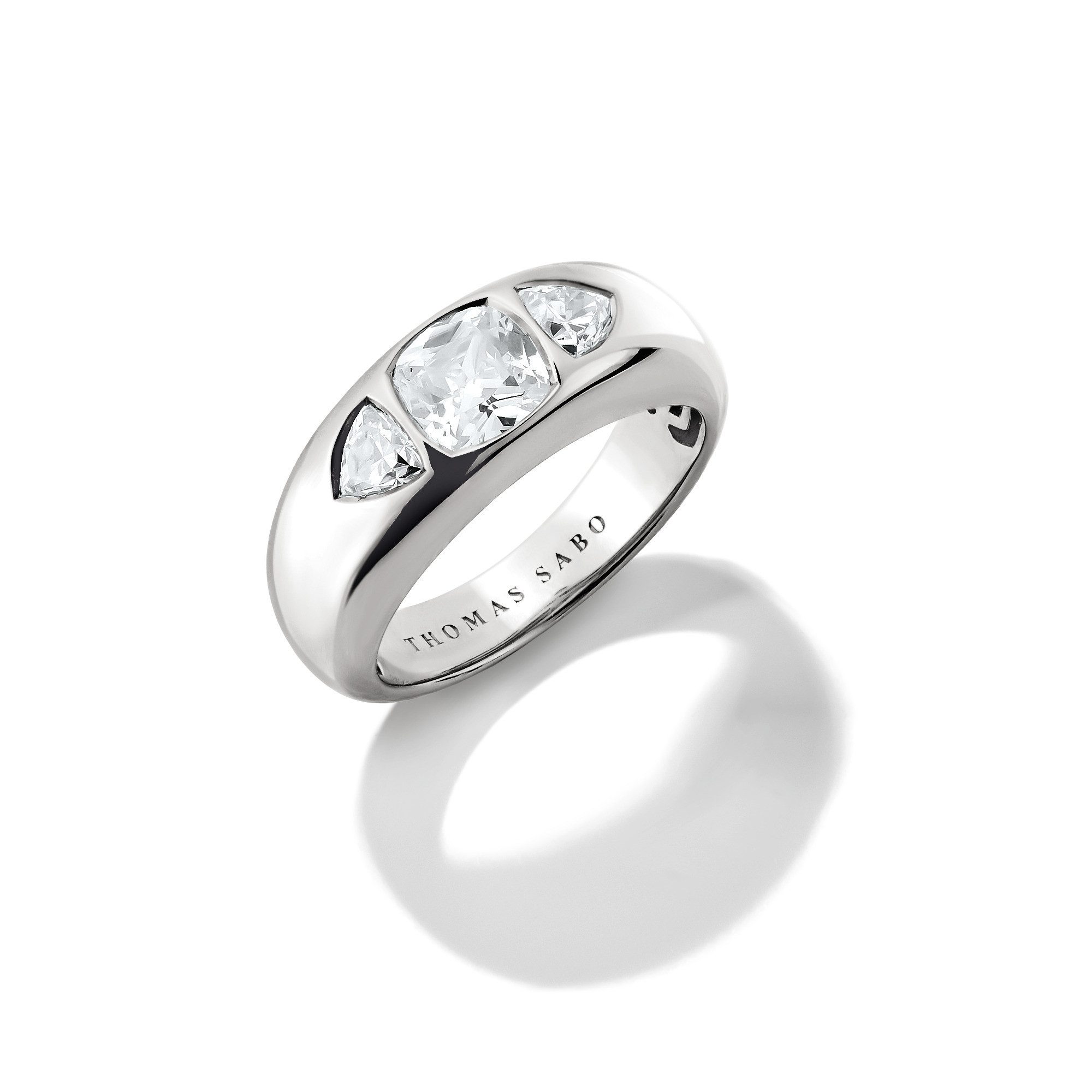 THOMAS SABO Fingerring Bold Elegance Ring mit facettierten Zirkoniasteinen, mit Zirkonia (synth)