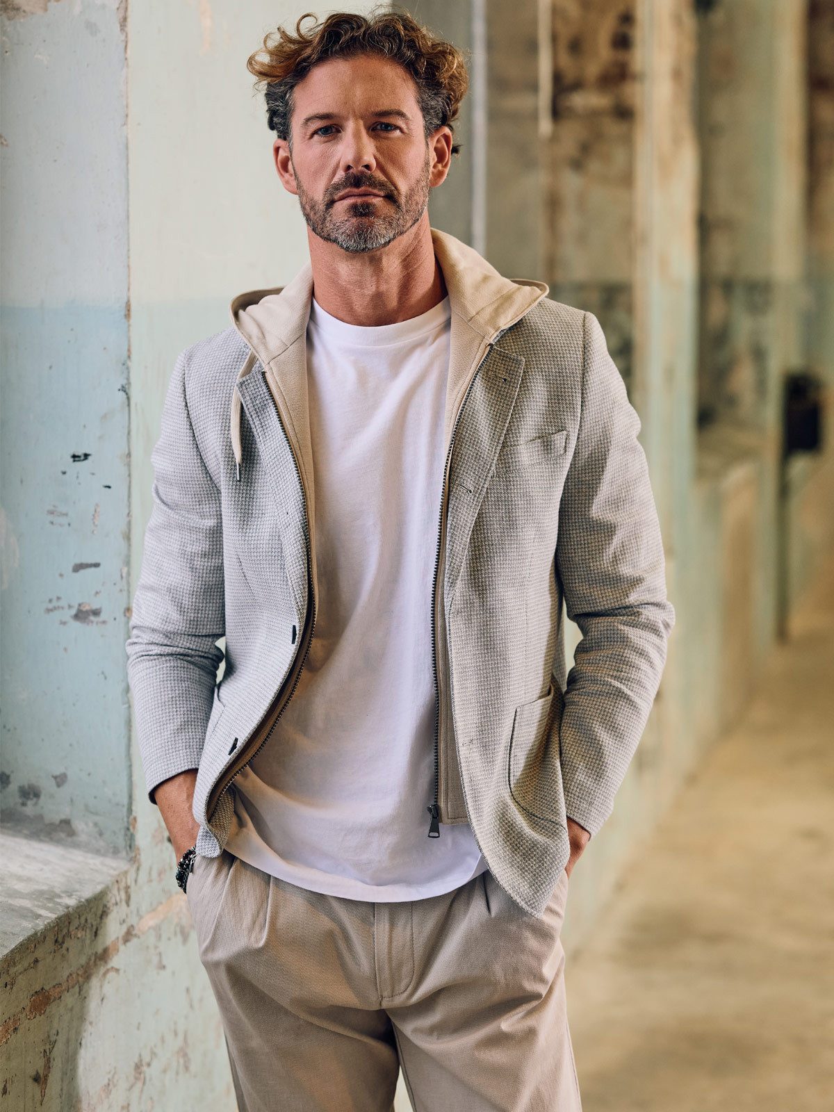 emilio adani Sakko Herren Freizeit-Sakko slim fit, Silbergrau