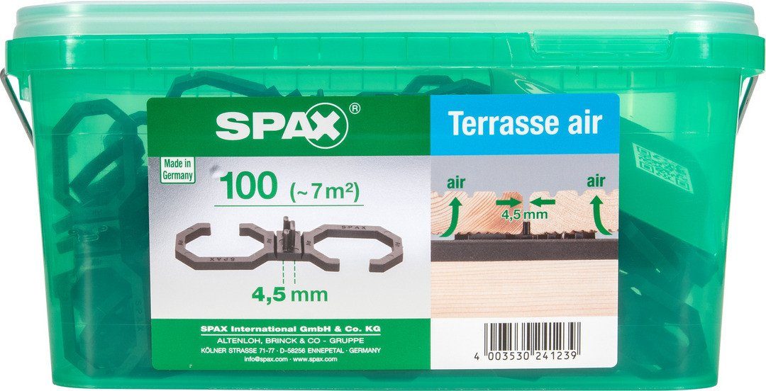 SPAX Terrassenschraube Spax Air-Belüftung 9 x 2,8 x 0,4 cm 100 Stück 4,5