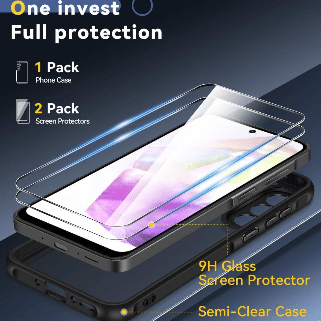 SmartUP Smartphone-Hülle + 2X Schutzglas für Samsung Galaxy S24FE 5G Panzerfolie Display Case 6,7 Zoll, kompletter Rundumschutz – Bild 3 von 5
