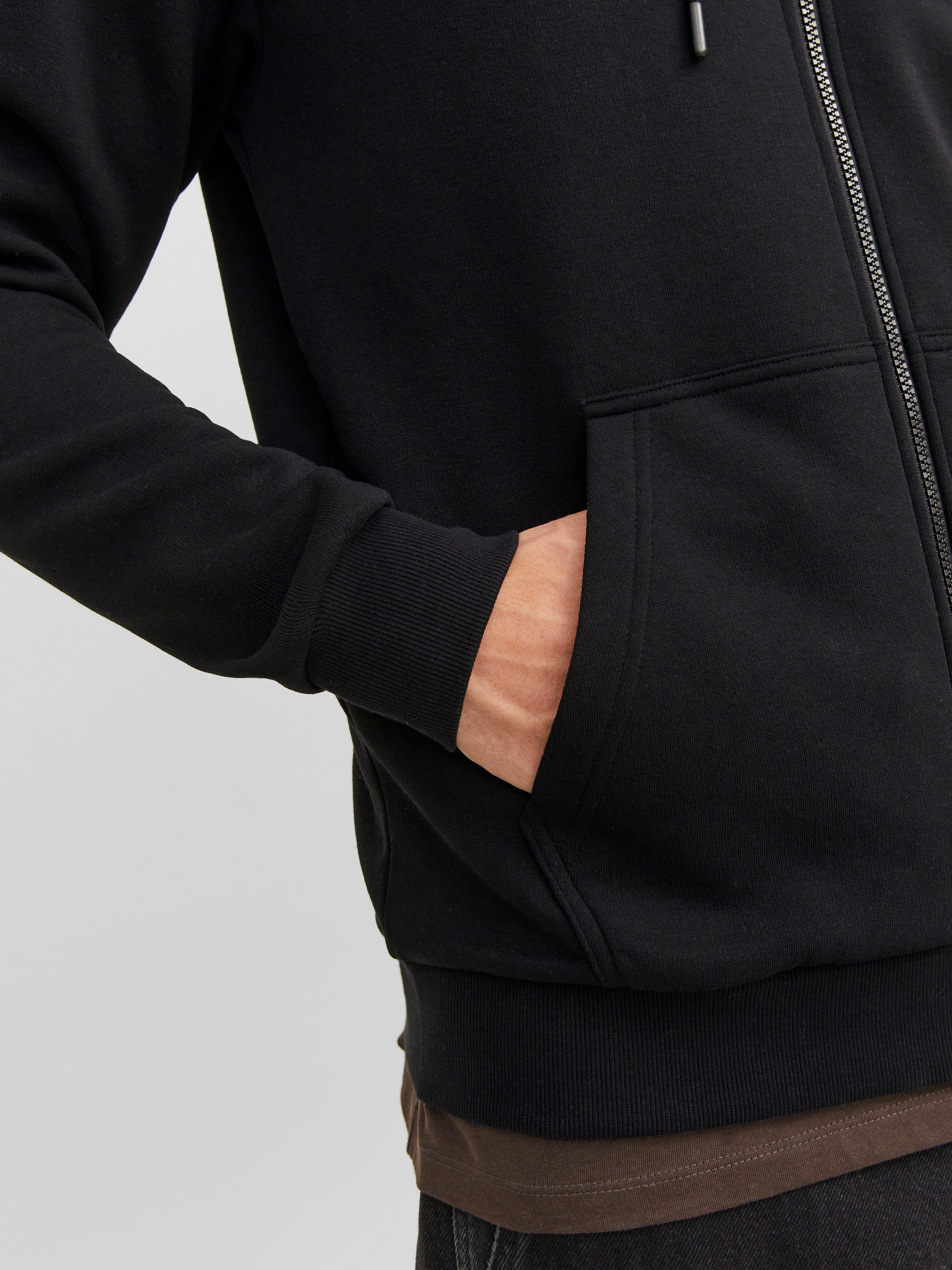 Jack & Jones Kapuzensweatjacke JJEBRADLEY mit Kapuze, ideal für kalte Jahreszeit Materialmix, relaxed fit