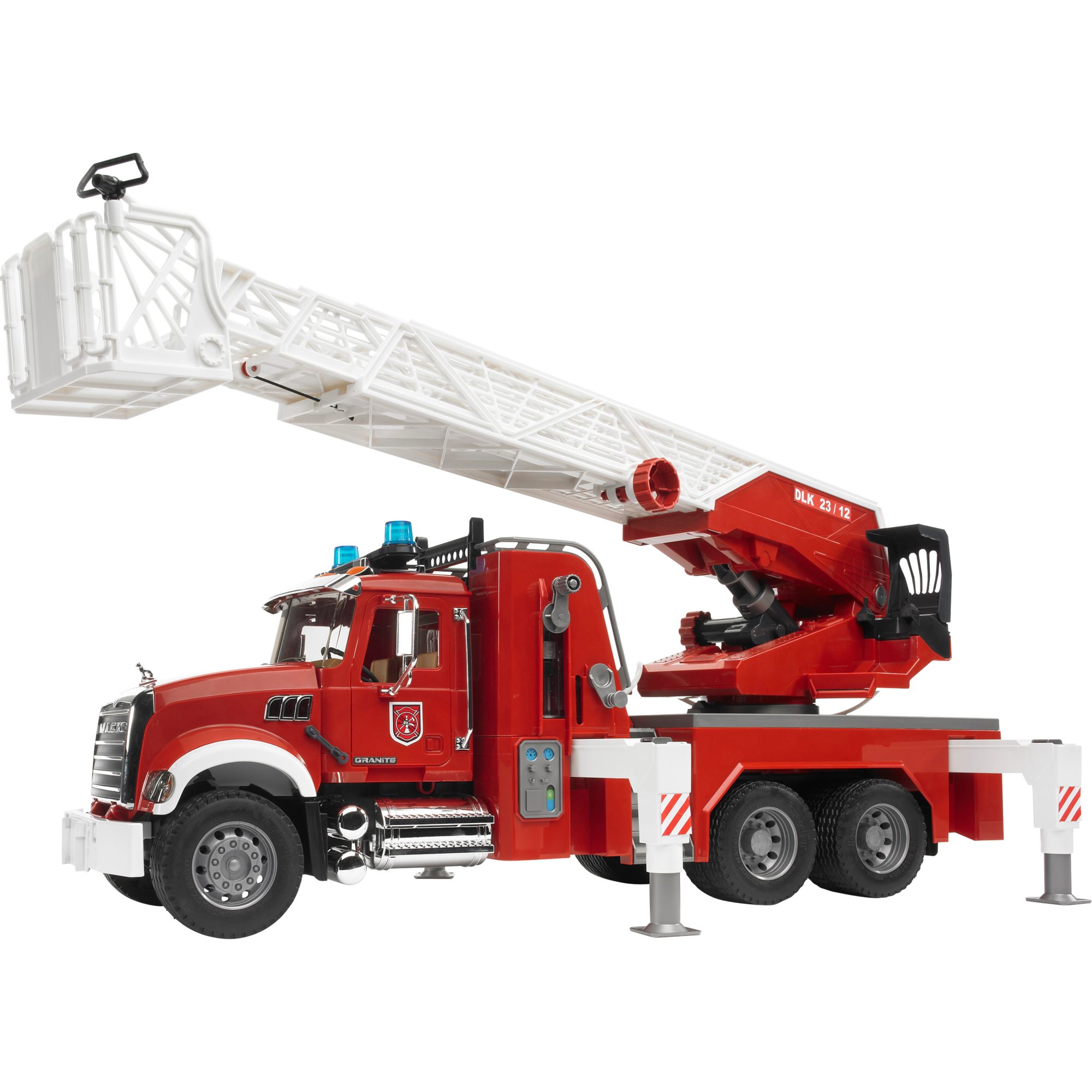 Bruder® Spielzeug-Baumaschine bruder MACK Granite Feuerwehrleiterwagen, Modellfahrzeug, (mit Pumpe)