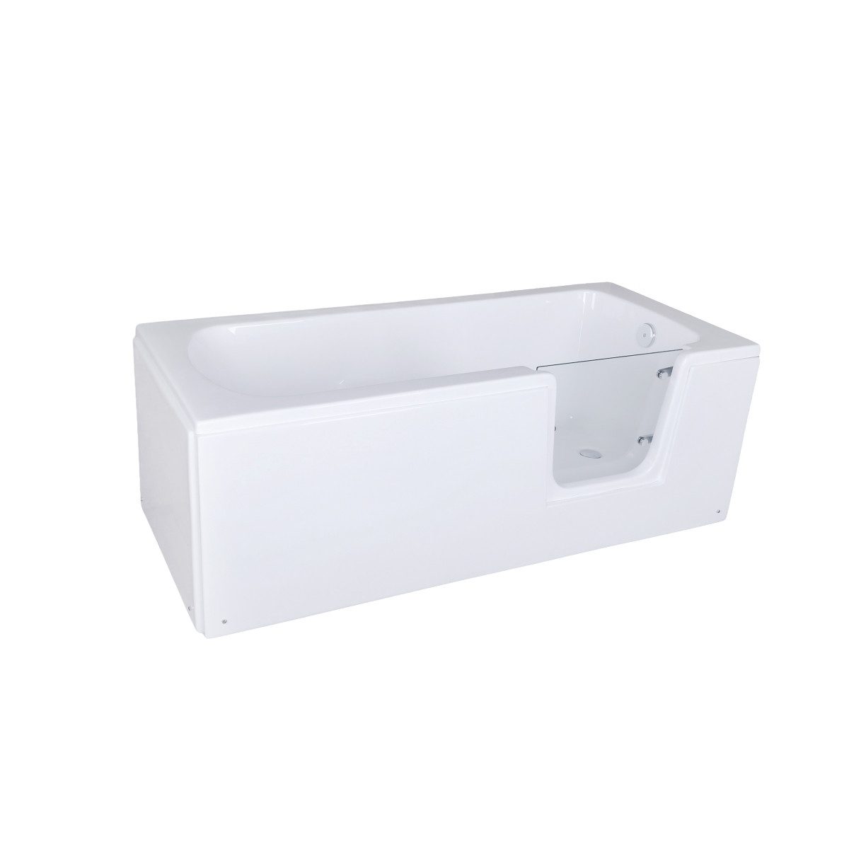 Belvit Badewanne für Senioren mit Tür 170 cm, Rechteckige Badewanne barrierearm, Dusch-Badewanne mit niedrigem Einstieg, rechts oder links