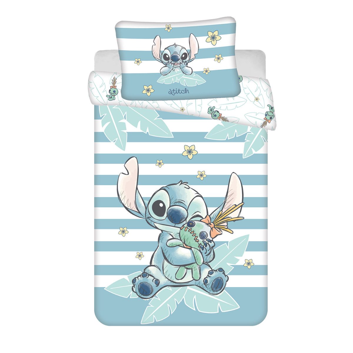 Lilo & Stitch Bettwäsche zweiteiliges Set für Baby 100 × 135 cm 40 x 60 cm, Baumwolle, 2 teilig