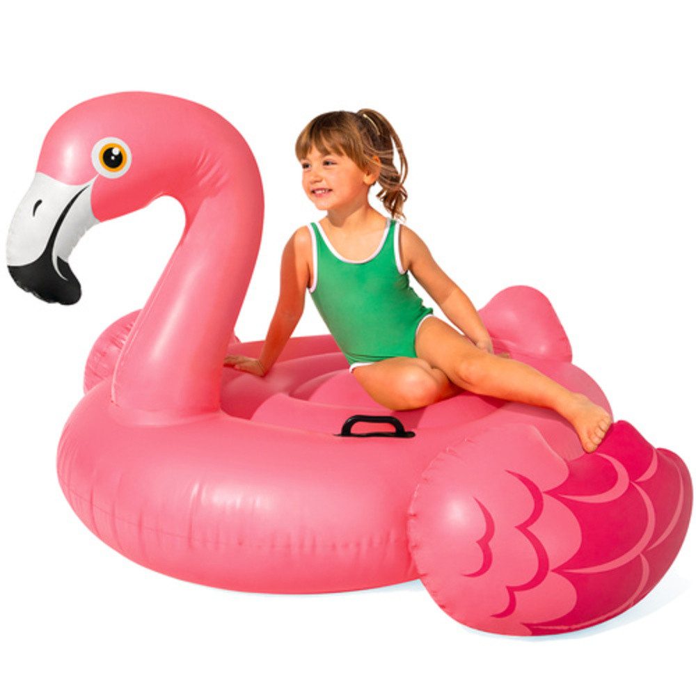 Intex Luftmatratze Aufblasbare Flamingo Poolmatratze, (Spar-Set, 1-St., groß rosa), Zwei separate Luftkammern garantieren einen hohen Auftrieb