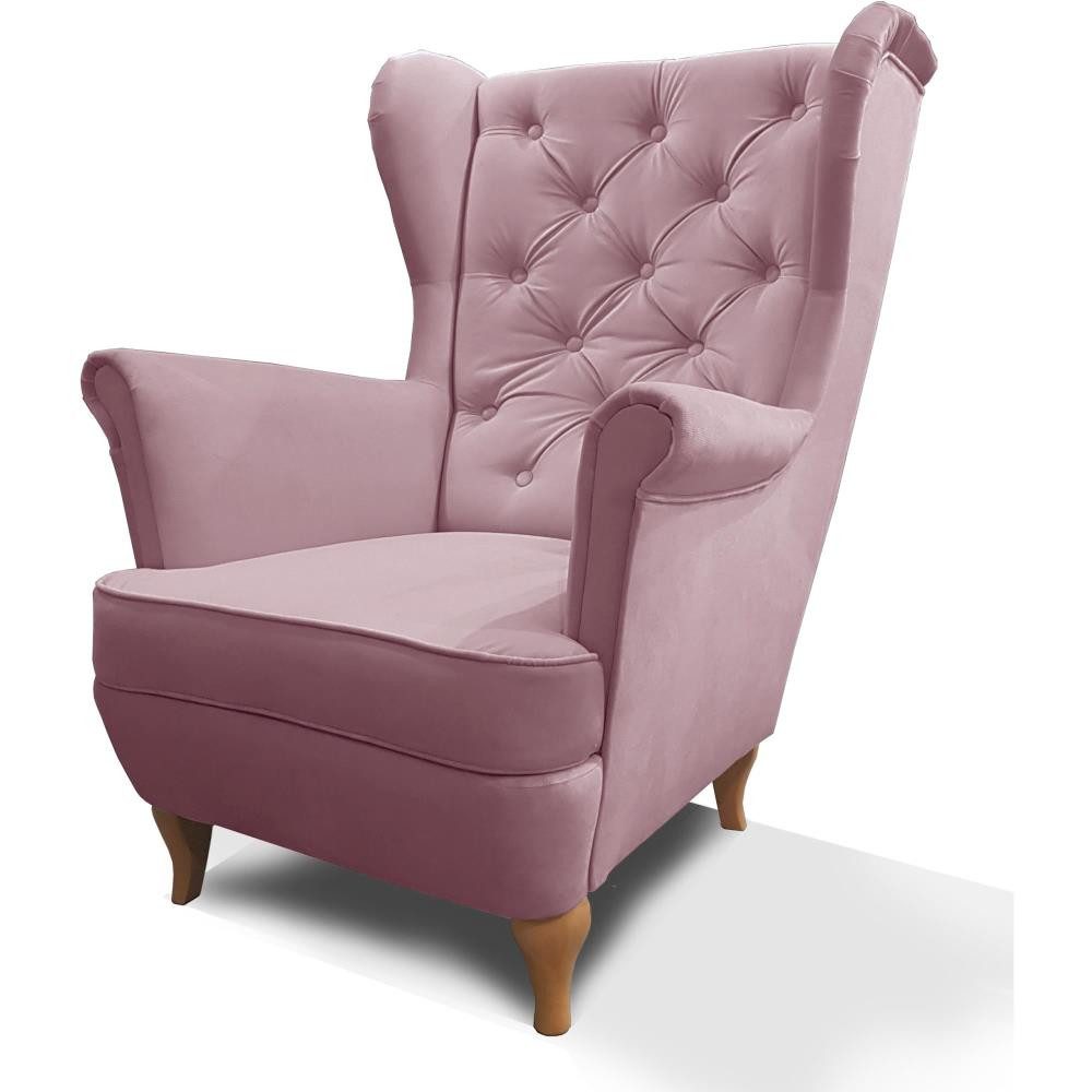Beautysofa Ohrensessel Sessel FALCO Chesterfield Wohnzimmersessel günstig online kaufen