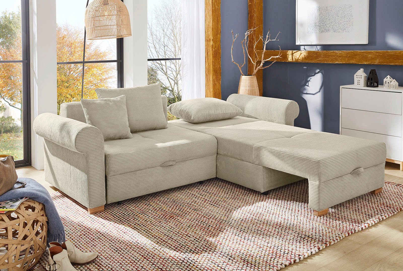 Jockenhöfer Gruppe Ecksofa "List L-Form" viel Stauraum, 2 separate Liegeflä günstig online kaufen