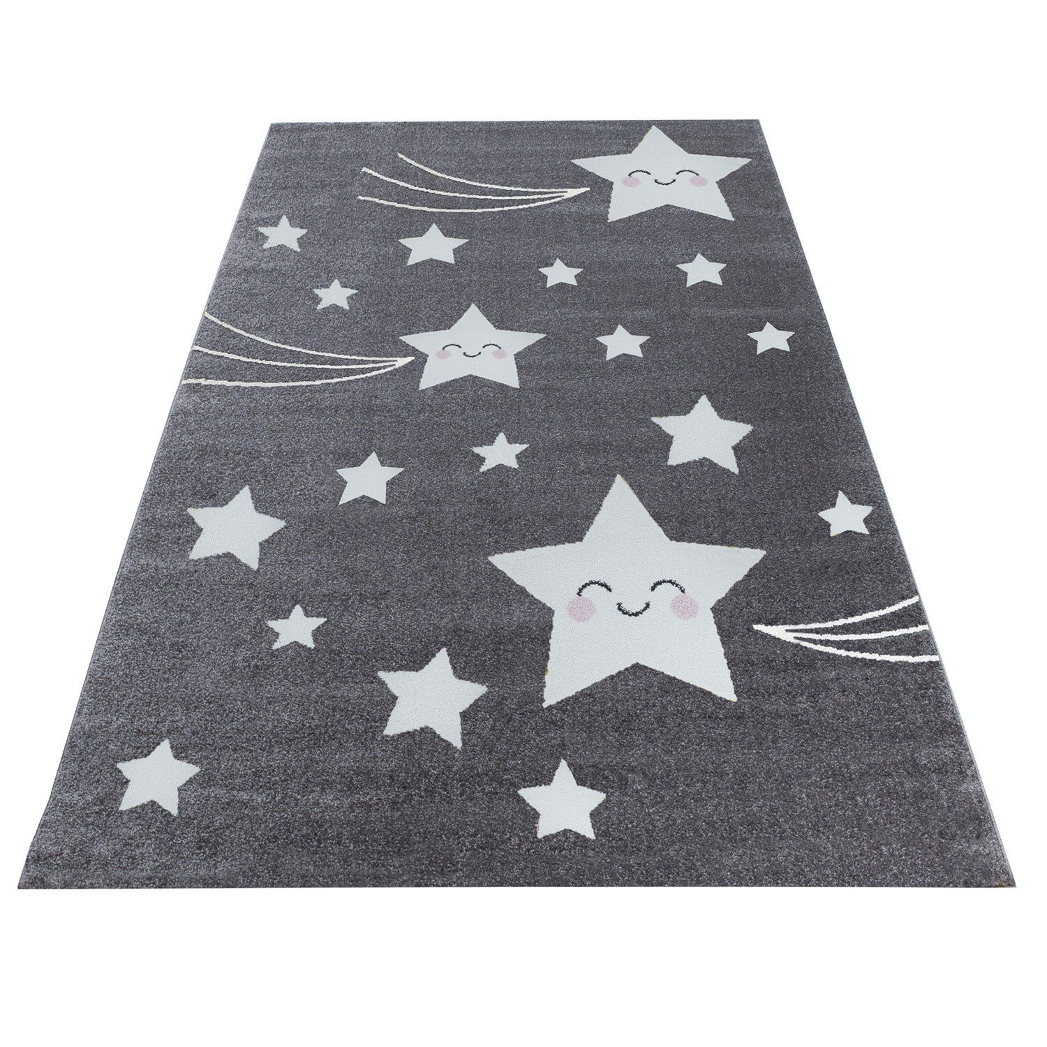 Grau und Giantore, pflegeleicht, robust rechteck Designteppich Sternenteppich,