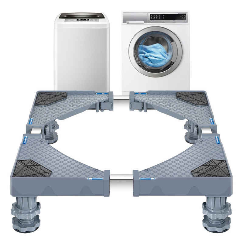 en.casa Waschmaschinenunterschrank »Marklohe« Waschmaschinen Sockel mit 4 Füßen Podest max. 300 kg Edelstahl Grau