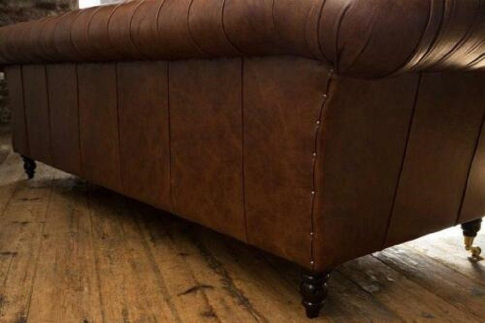 Luxus JVmoebel Sitzer Sofas Sofort 4-Sitzer 4 Leder 100% Chesterfield Polster Design